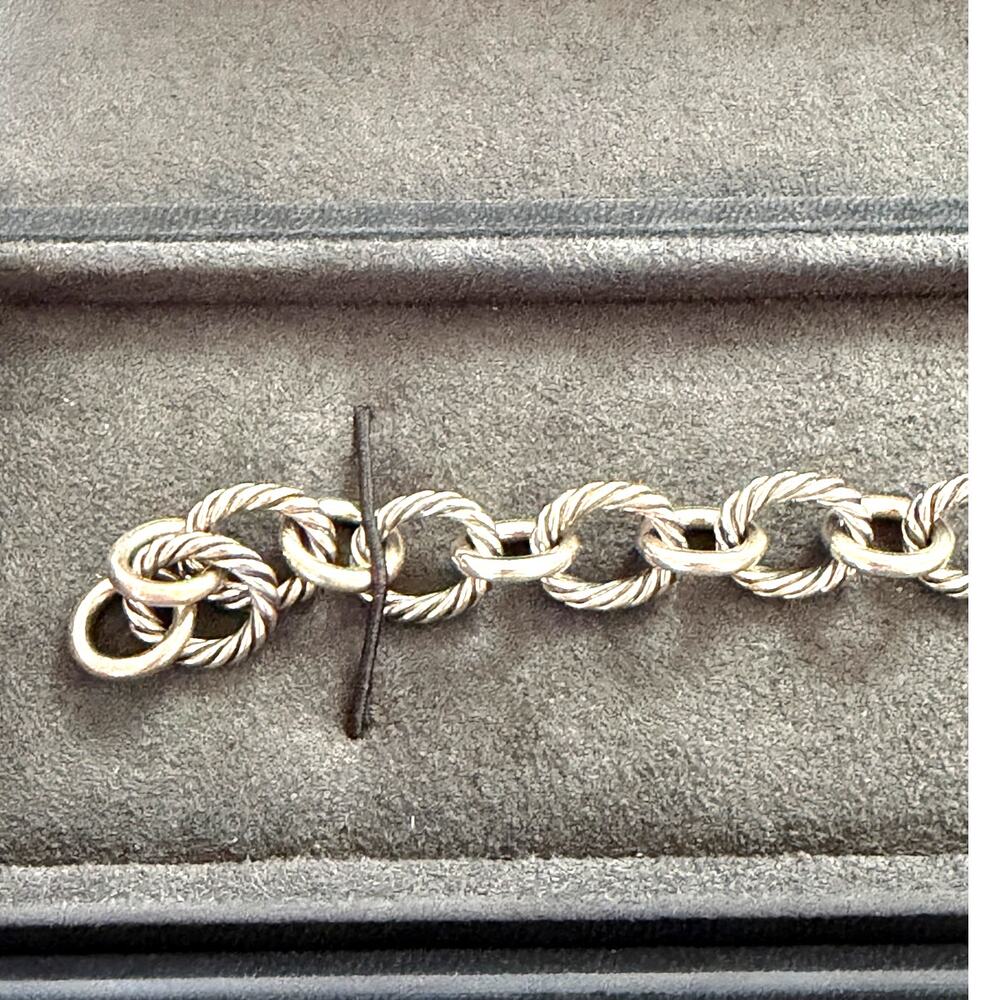 Estate David Yurman Sterling Silver (925) Oval Link 7.5" Bracelet with Gift Box - Picture 3 of 9